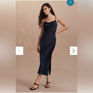 NWT BHLDN Cali Satin Cowl-Neck Midi Slip Dress
